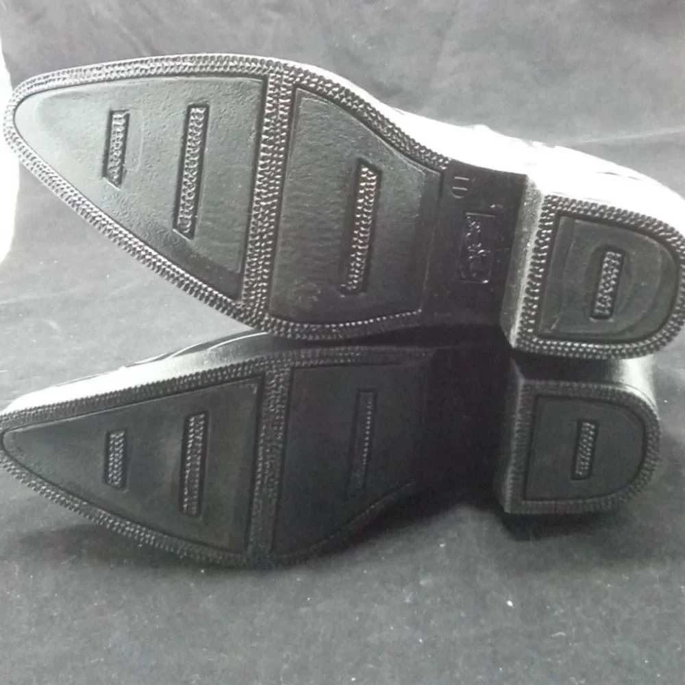 BLAZIN ROXX Layla Cowboy Rain Boot Black White Circle Dot Outdoor Size 11 Rubber